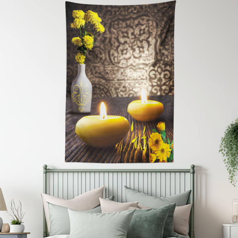 Oriental Meditative Candles Tapestry