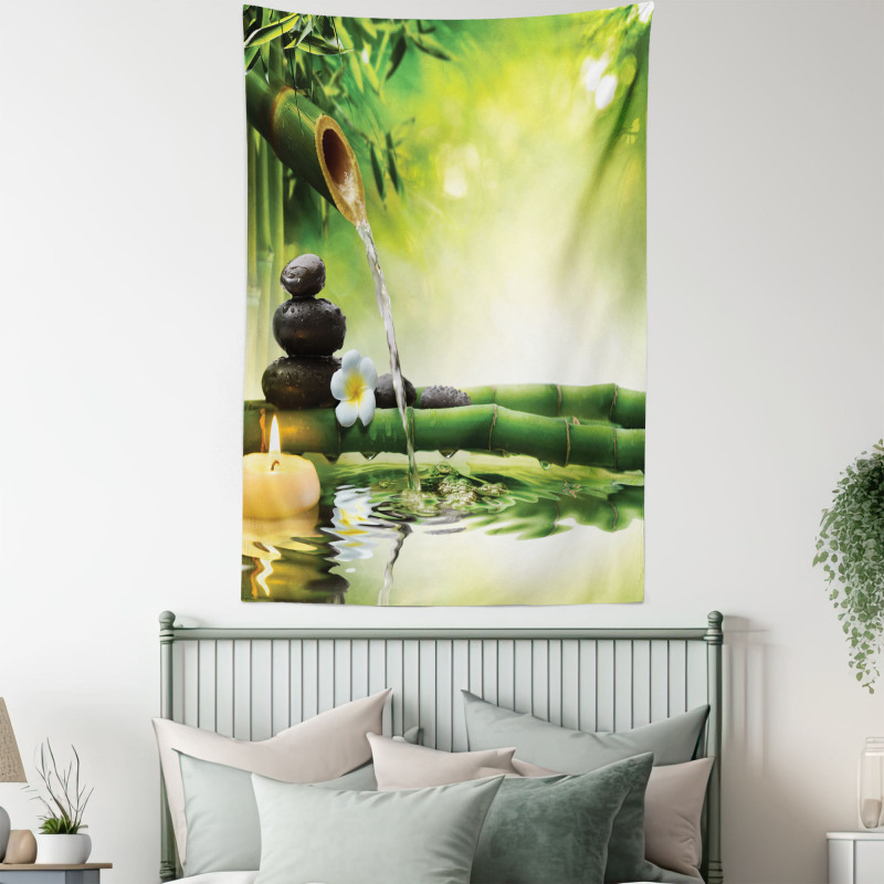 Meditation Stones Bamboo Tapestry