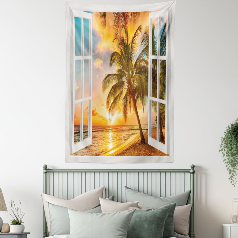 Sea Ocean Palms Scenery Tapestry