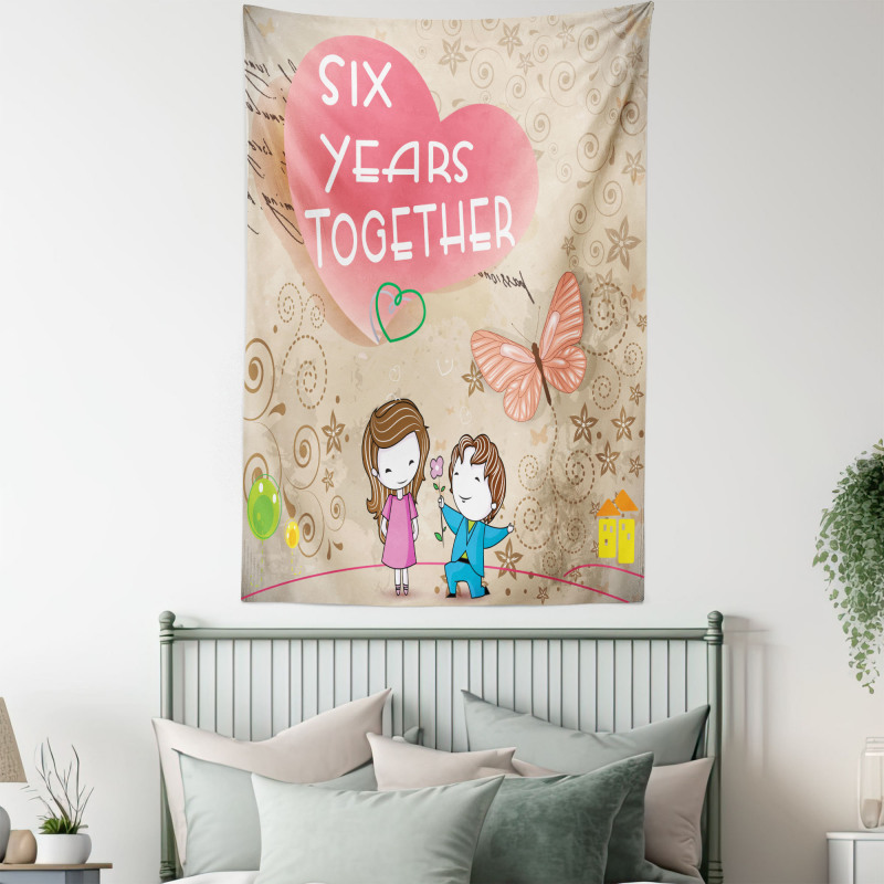 6 Years Together Words Tapestry