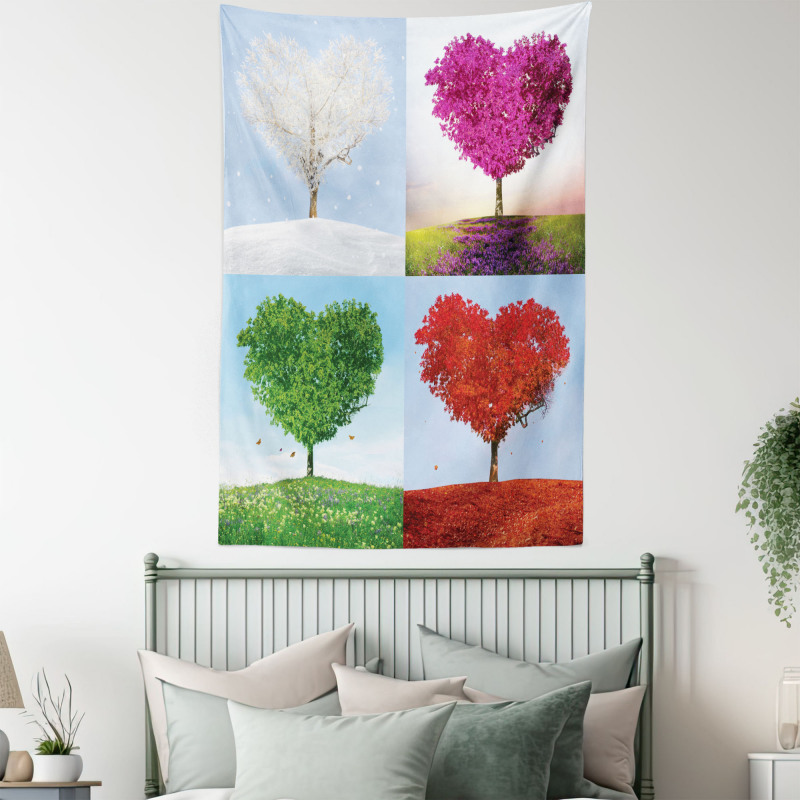 Heart Trees Pattern Tapestry