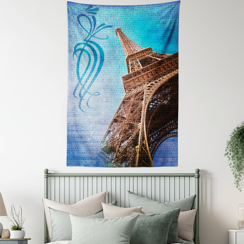 Tilt Shot Eiffel Tower Travel Tapestry