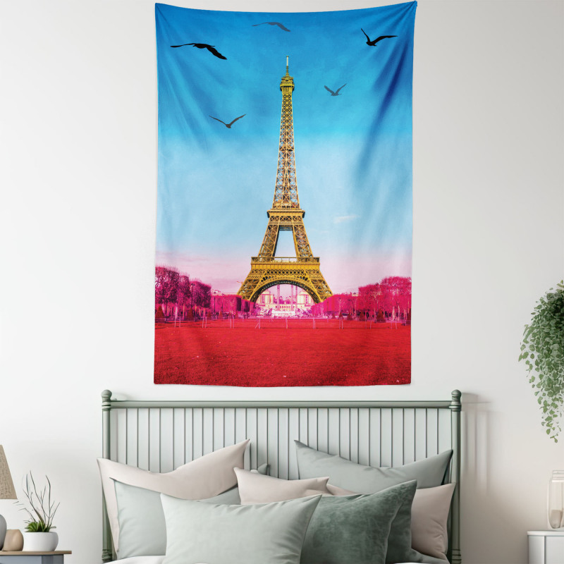 Abstract Grass Eiffel Tower Tapestry