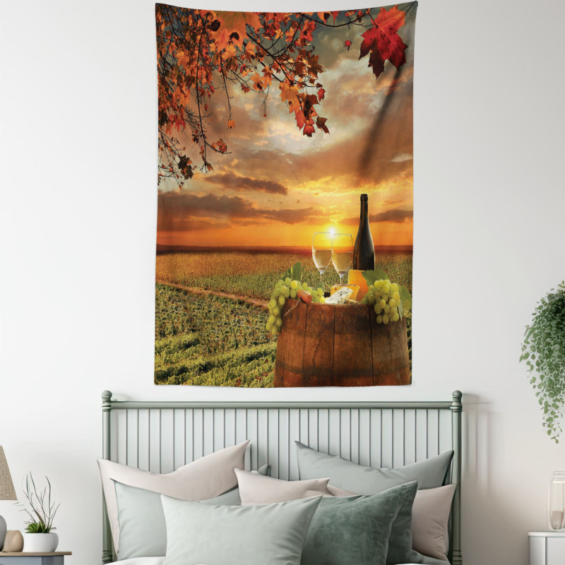 Tuscany Land Rural Field View Tapestry