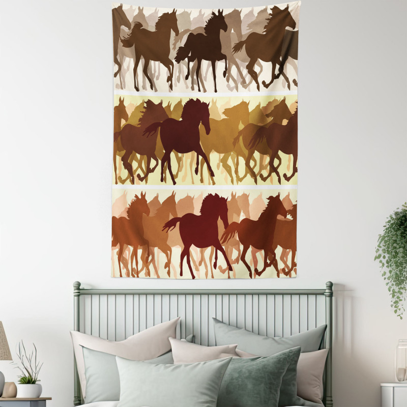 Monochrome Animal Silhouettes Tapestry
