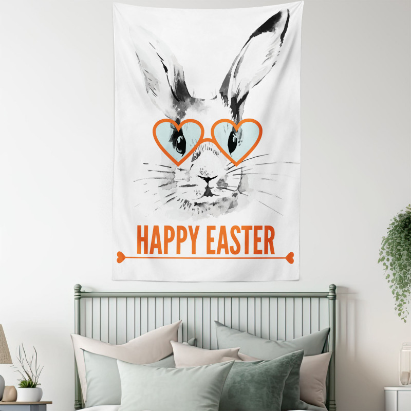 Funny Bunny Glasses Tapestry