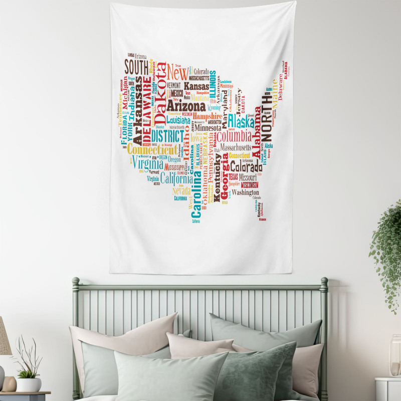 Map Cities Towns Names Tapestry