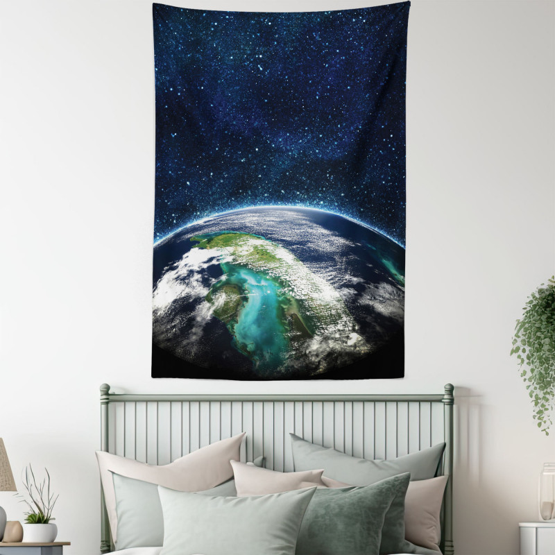 Nebula Earth and Stars Tapestry