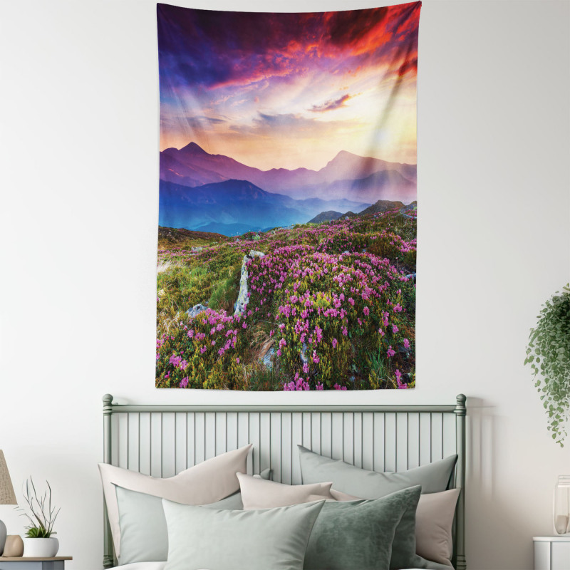 Summer Day Floral Panorama Tapestry