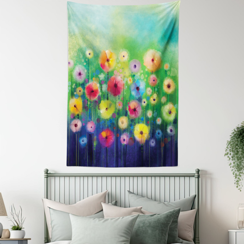 Colorful Garden Meadow Theme Tapestry