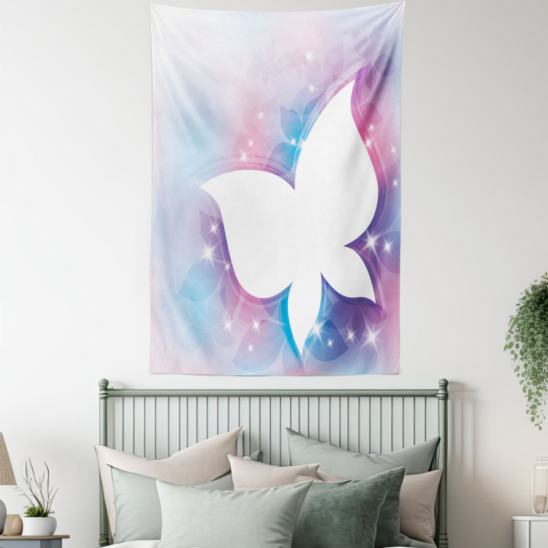 White Floral Tapestry