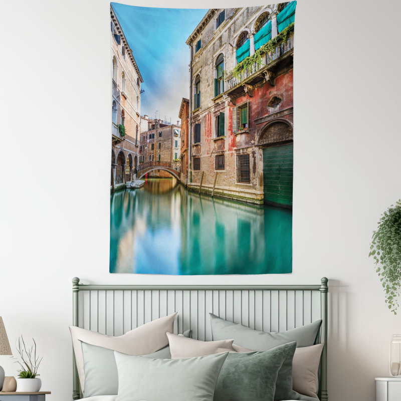 Italy City Water Canal Tapestry