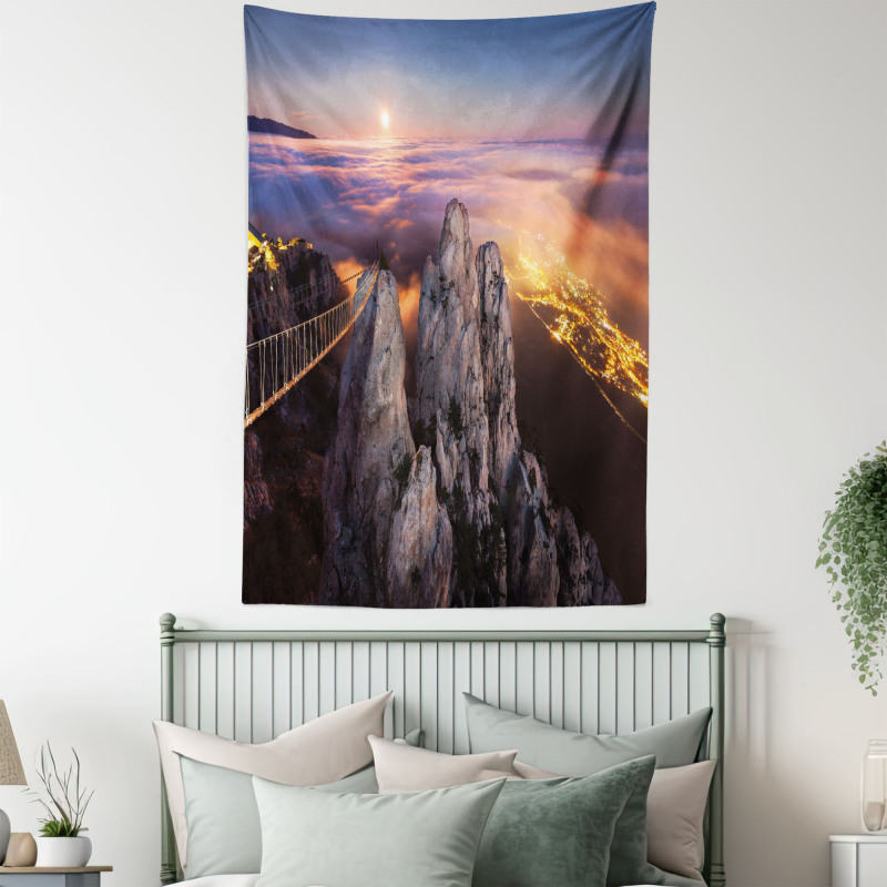 Full Moon Sunset Alps Tapestry