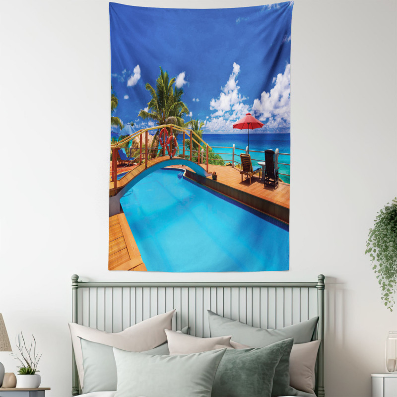 Sea Pool Beach Holiday Tapestry