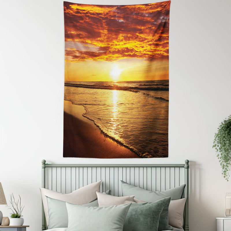 Beach Sunset Coast Tapestry