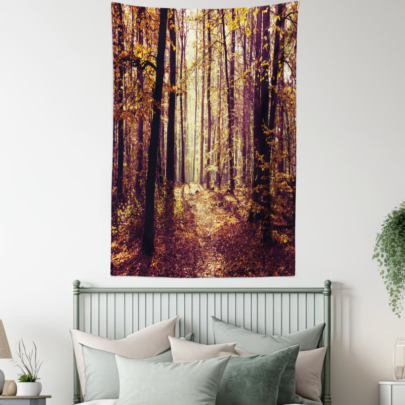 Misty Weather Forest Tapestry