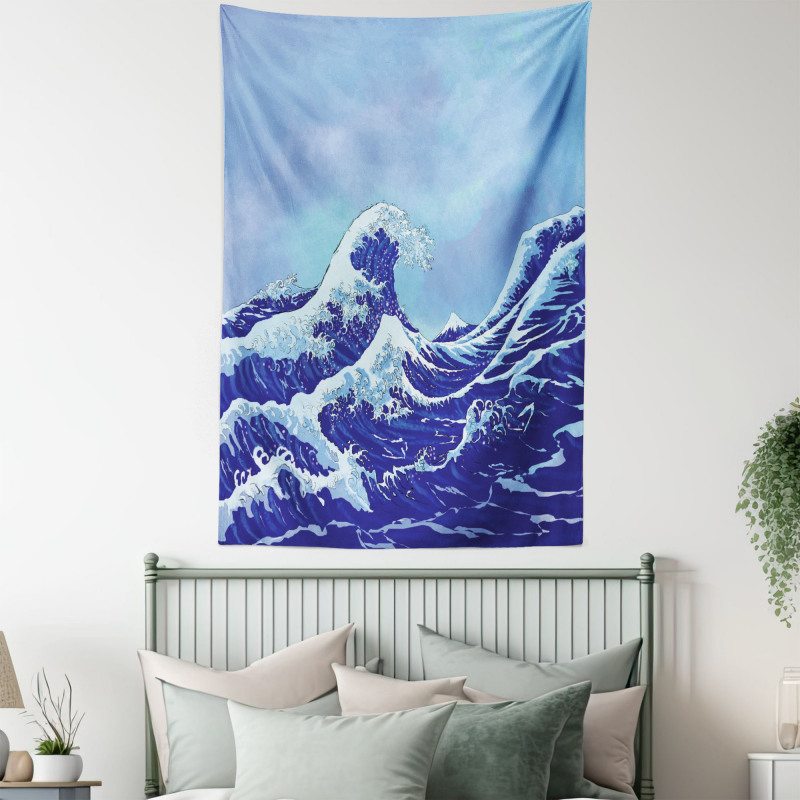 Big Tsunami Ocean Nature Tapestry
