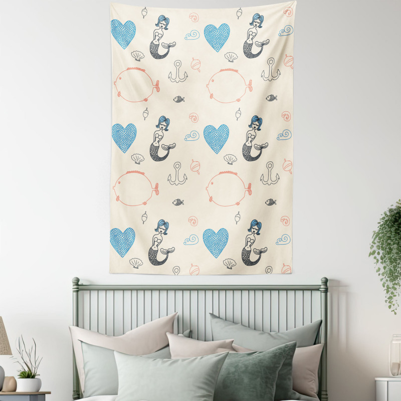 Balloon Fish Hearts Tapestry