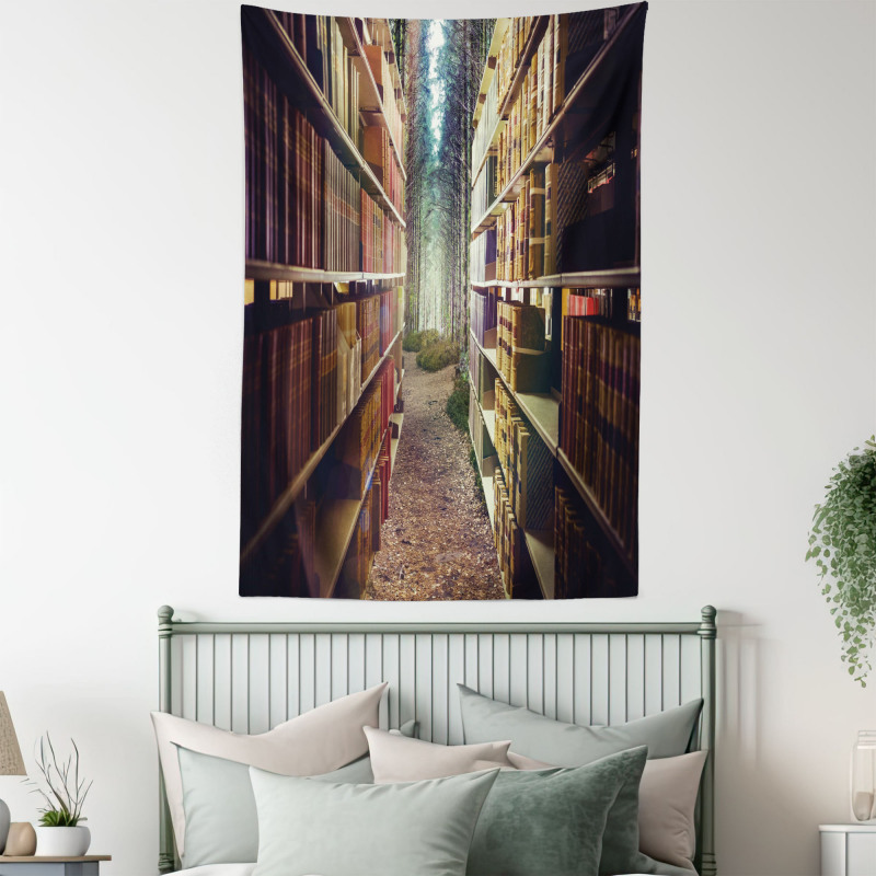 Abstract Library in Woods Tapestry