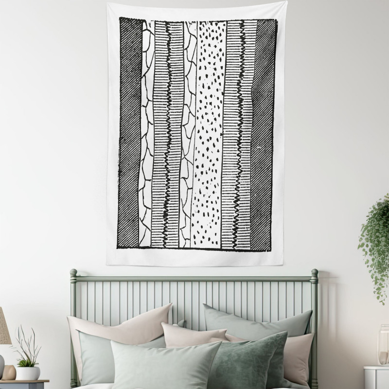 Hand Drawn Uneven Lines Tapestry