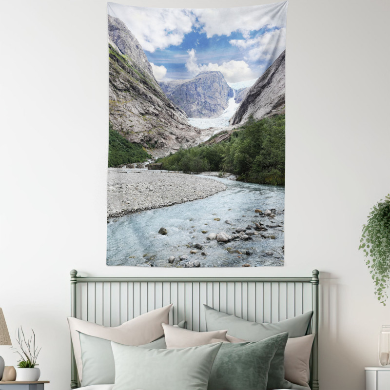 Norwegian Mountains River Tapestry