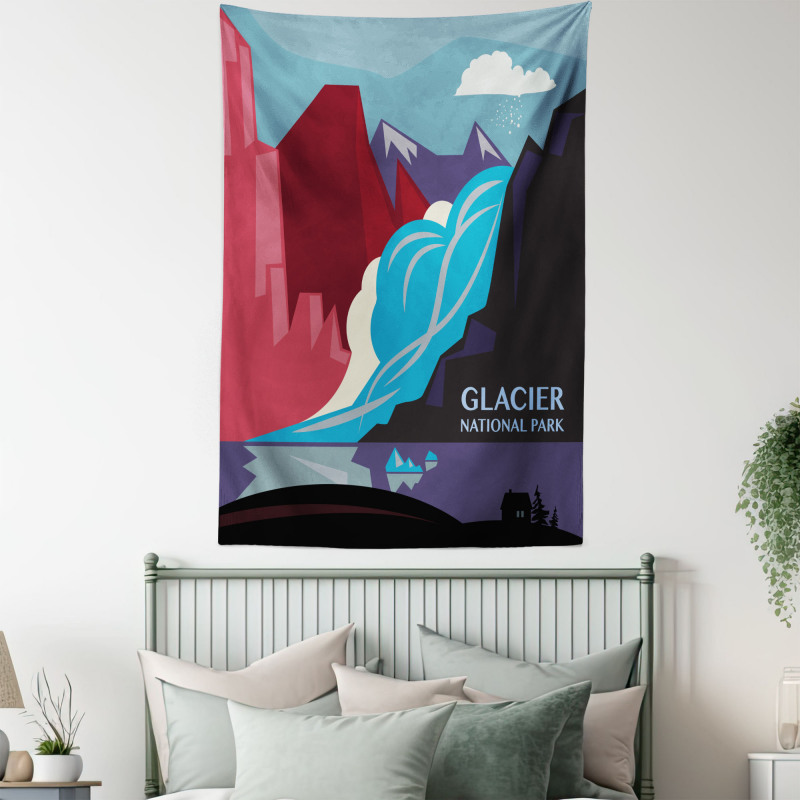 Abstract Mountains and River Tapestry