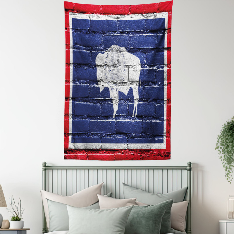 State Flag Paint on Bricks Tapestry