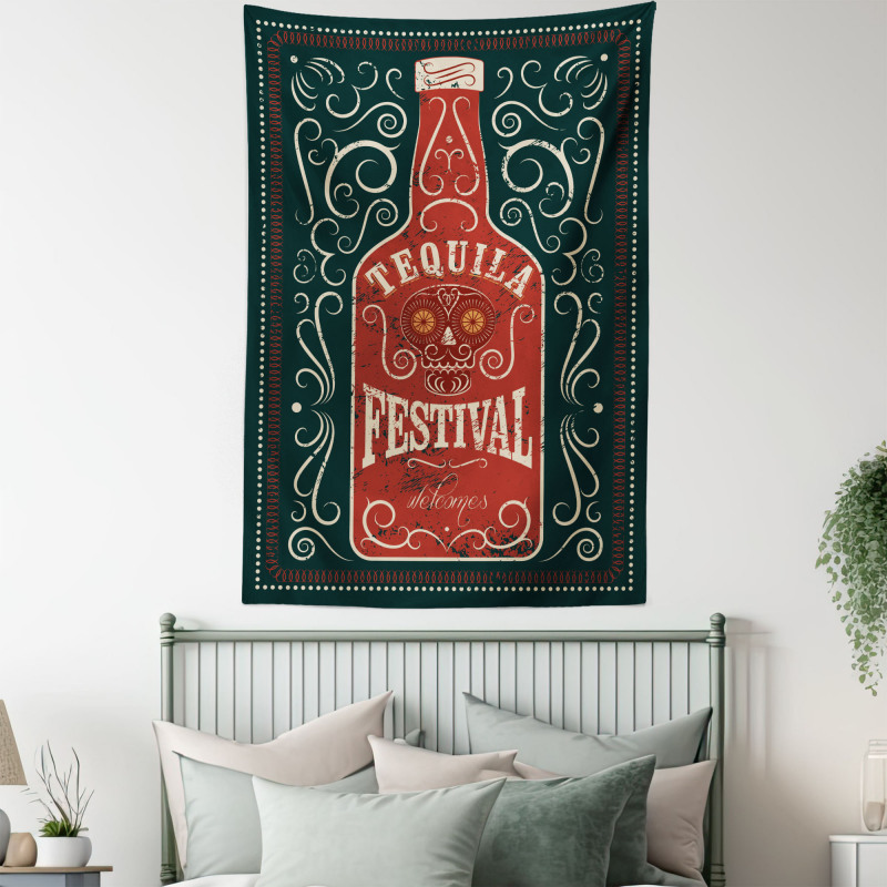 Retro Swirls and Bottle Tapestry