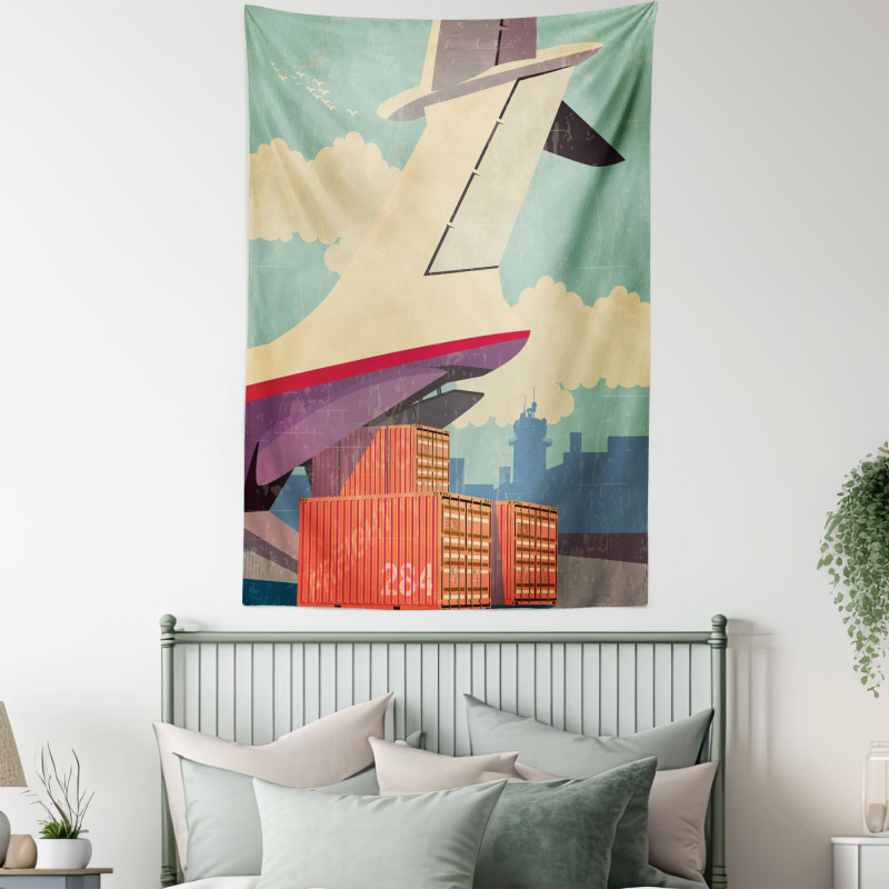 Vintage Air Cargo Plane Tapestry