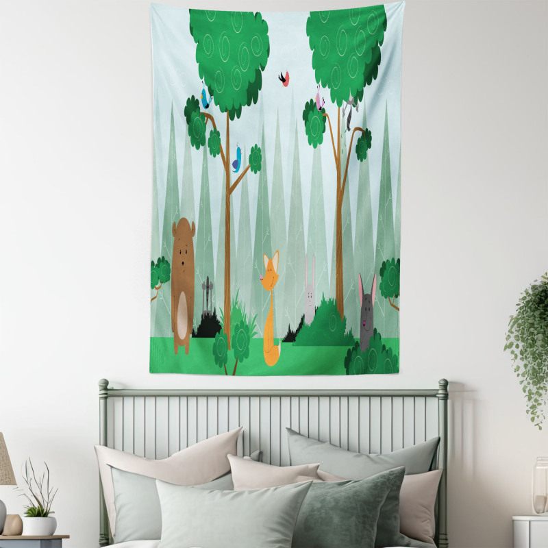 Woods Cartoon Tapestry