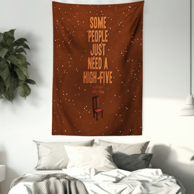 Funny High 5 in Face Words Tapestry