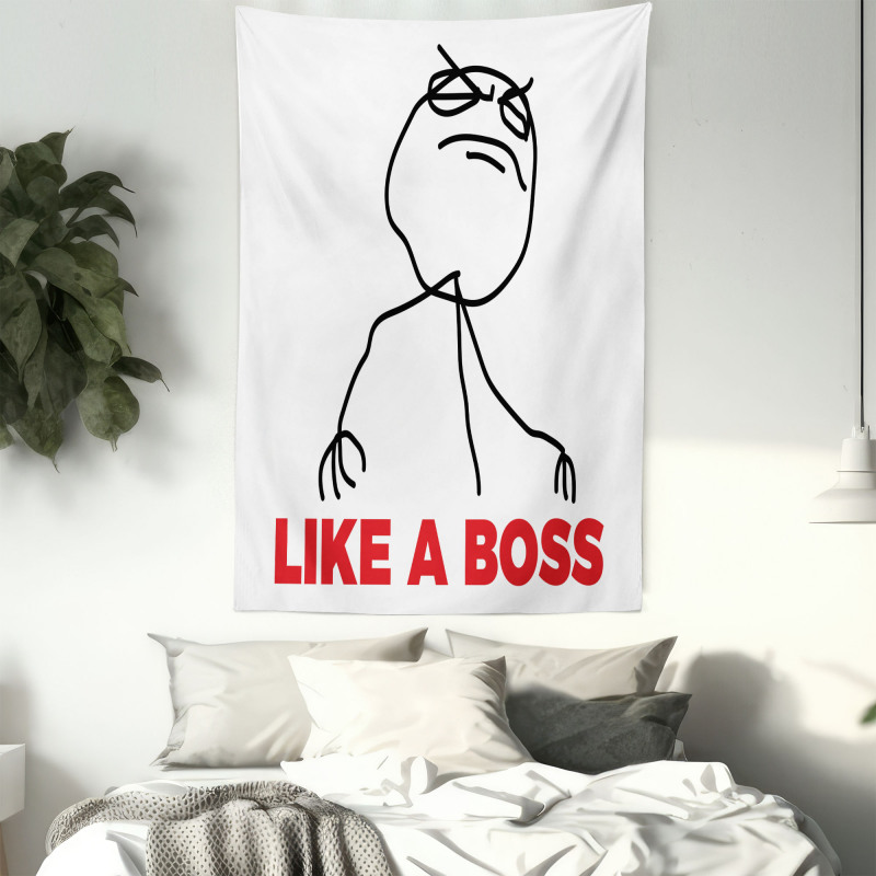 Cool Stickman and Like a Boss Tapestry