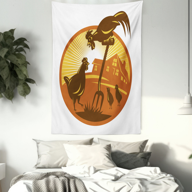 Retro Countryside Tapestry