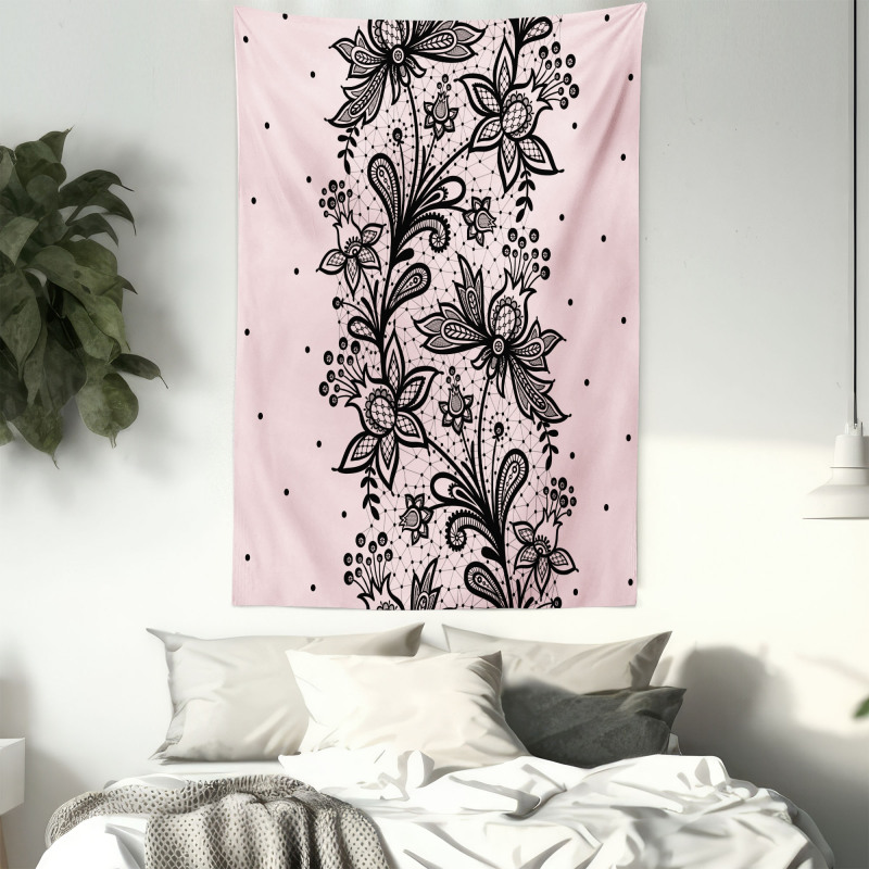 Botanical Lace Look Motif Tapestry