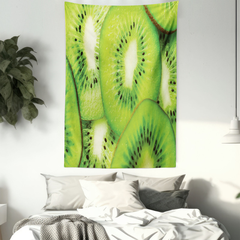 Macro Exotic Fruits Slices Tapestry