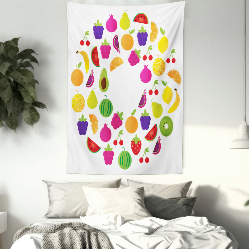 Tasty Circle of Organic Food Tapestry