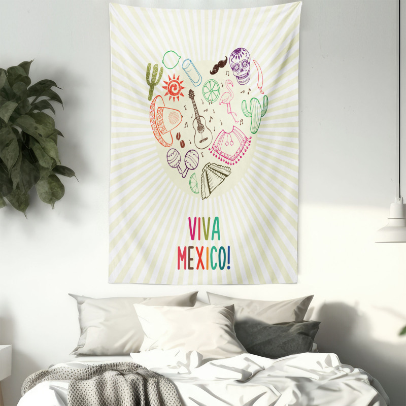 Viva Mexico Folklore Tapestry