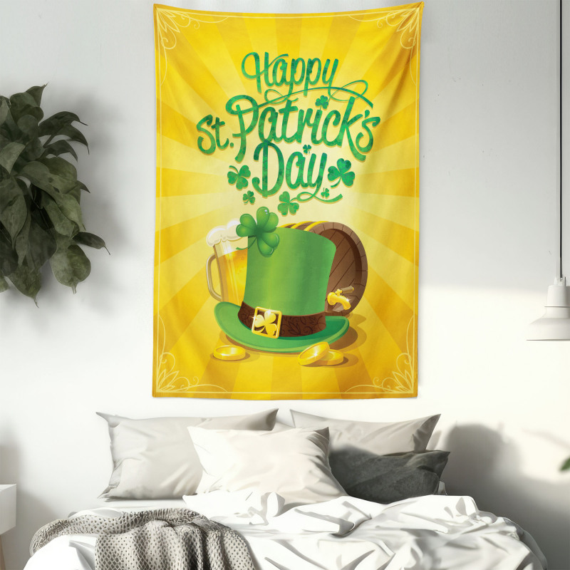 Beer Clover Leprechaun Tapestry