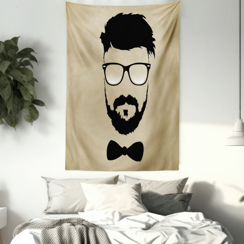 Hipster Boy Silhouette Tapestry