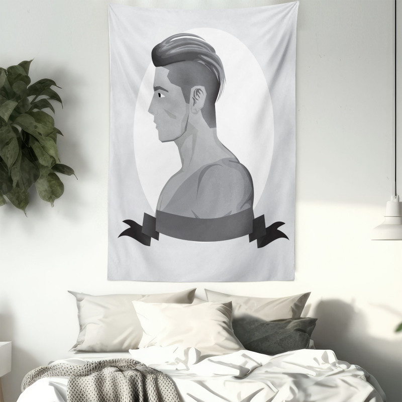 Greyscale Beardless Boy Tapestry