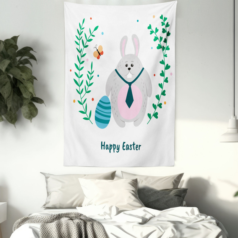 Rabbit with Tie Tapestry