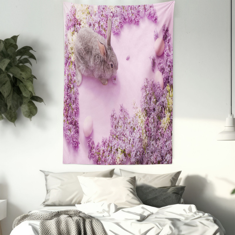 Rabbit Lilac Blossom Tapestry