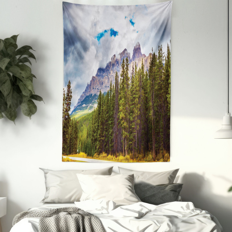 Majestic Mountains Scene Tapestry