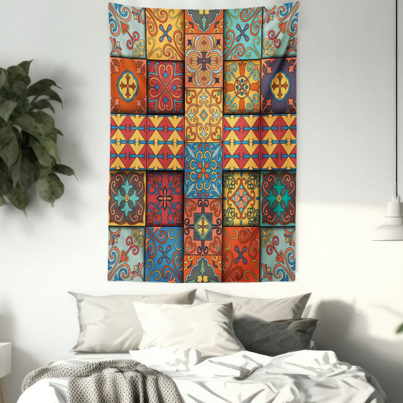 Azulejo Tile Squares Art Tapestry