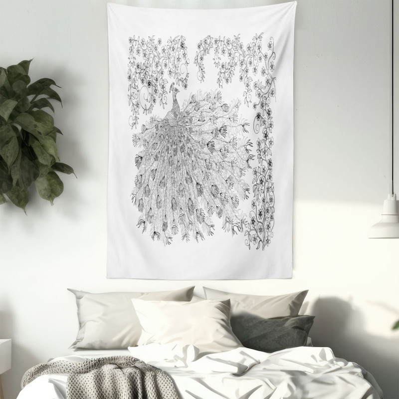 Blossoming Branch and Bird Tapestry