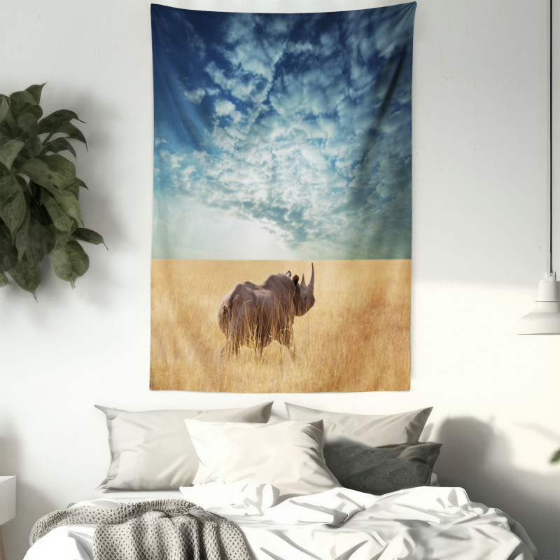 Rhino Dramatic Cloudy Sky Tapestry