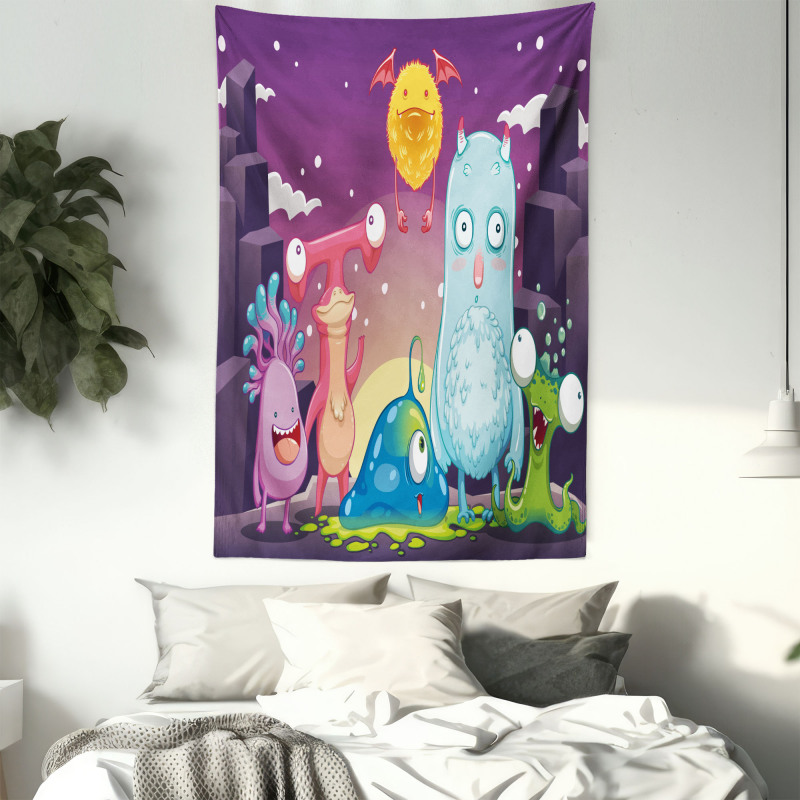 Funky and Happy Characters Tapestry