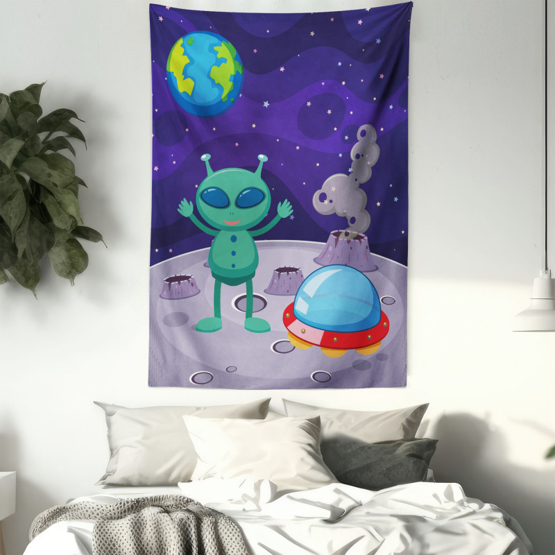 Vertical Shot Space Setting Tapestry