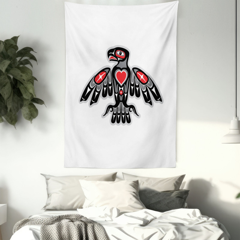 Indigenous Totem Bird Art Tapestry