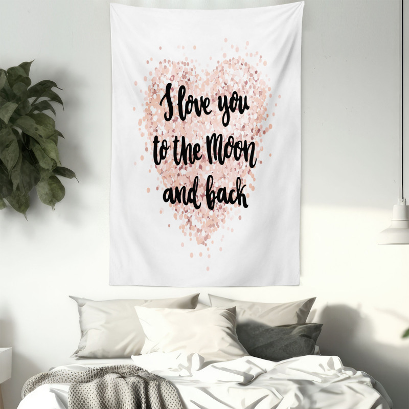 Love Words on Dotwork Heart Tapestry